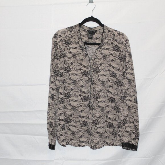 Brand: Light, Blouse, Lace Pattern Print, Long Sleeve, XL - Picture 1 of 3